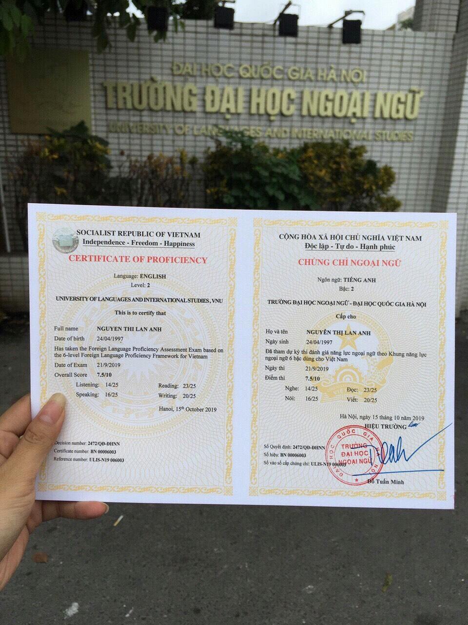 chứng chỉ tiếng anh, ngoại ngữ khung tham chiếu Châu Âu 6 bậc